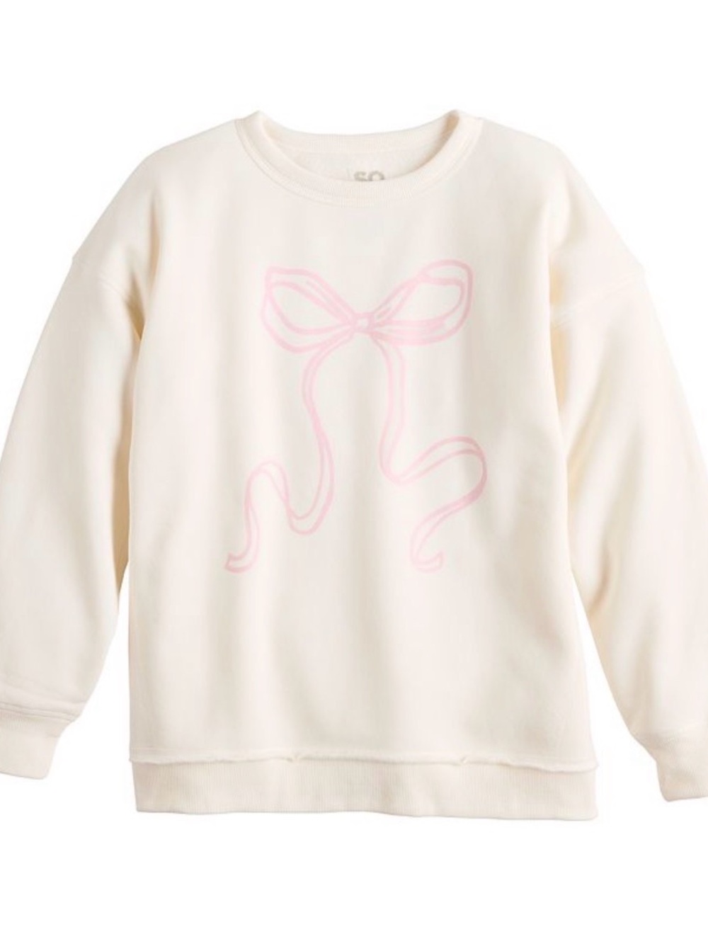 SO brand white oversized hoodie with pink bow size xl